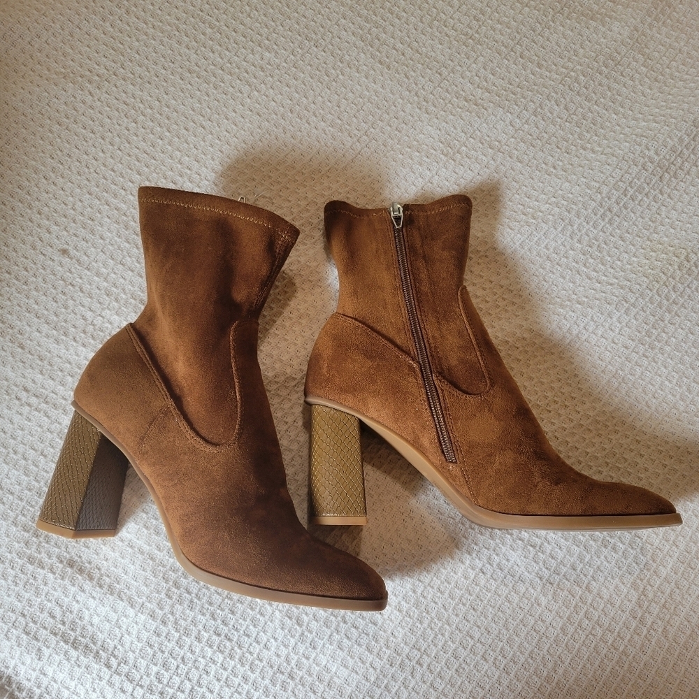 Dolce Vita Tan Suede Heeled Boots - Picture 10 of 10